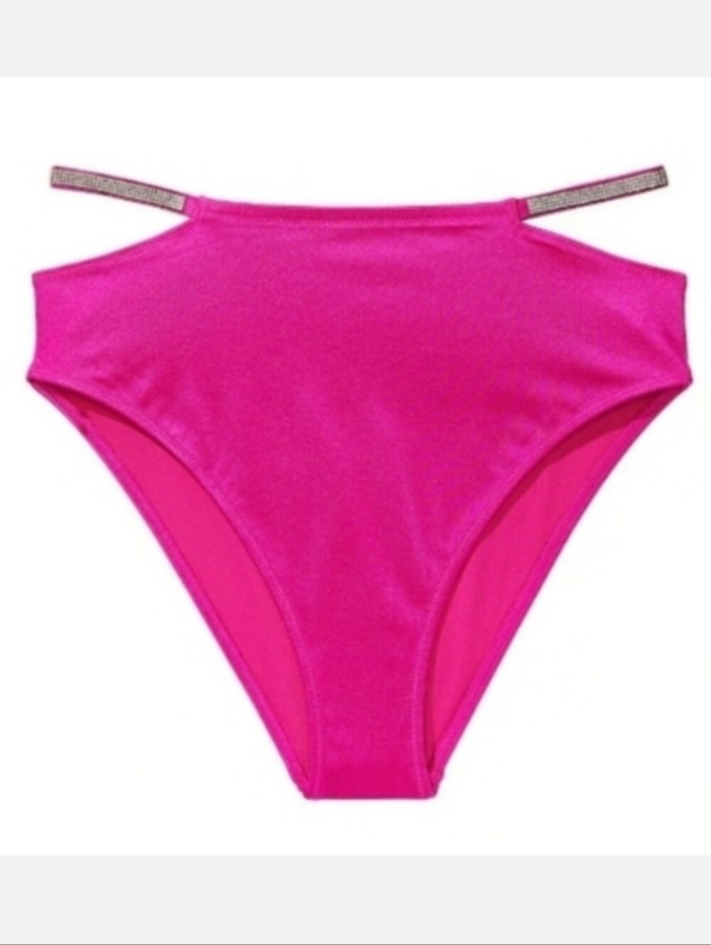 VICTORIA'S SECRET SWIM Shine Strap High-Waist Cheeky Bikini Bottom LARGE